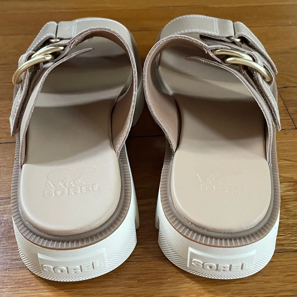 SOREL //  REIN CB™ Women's Slide Sandal in Honest Beige, Bleached Ceramic sz 7.5 - Picture 7 of 9